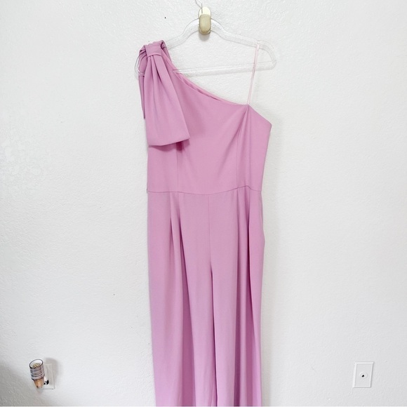 GAL MEETS GLAM Bow One-Shoulder Jumpsuit size 6 - Picture 4 of 12